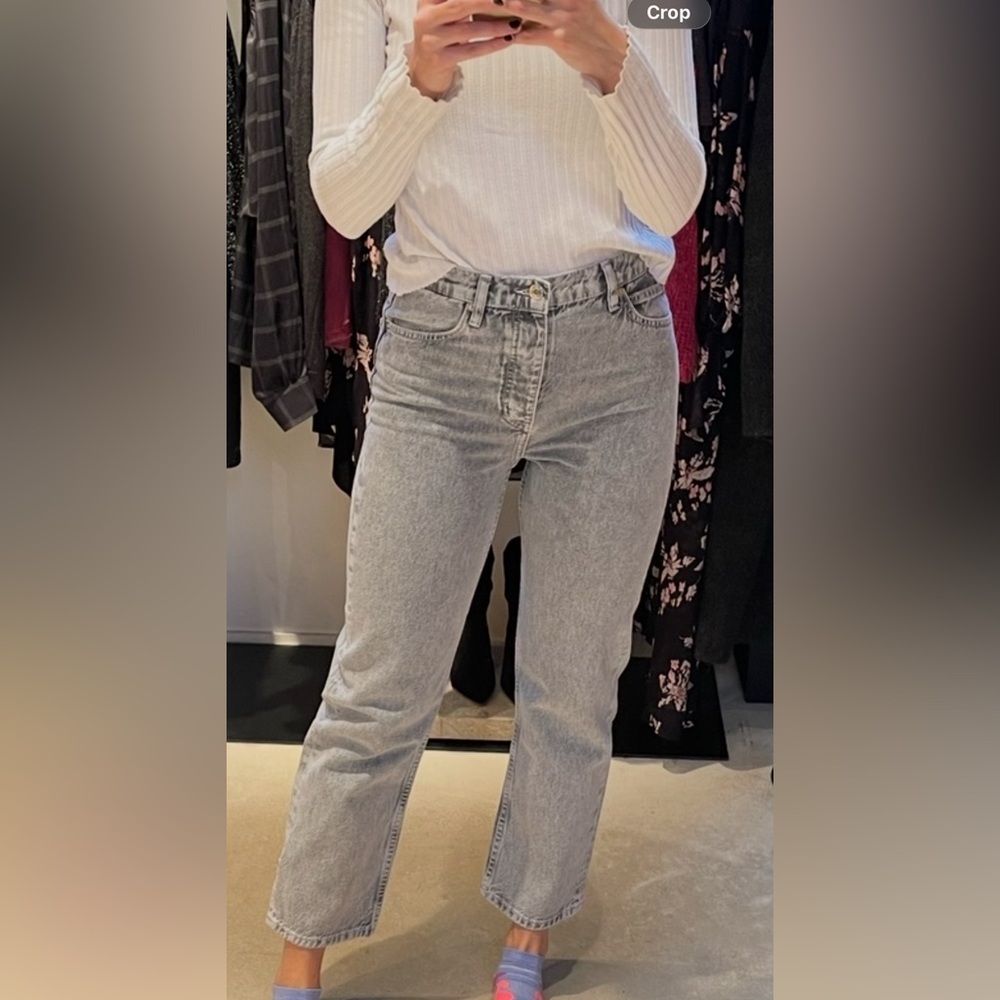 IRO Light Gray Straight Leg Jeans